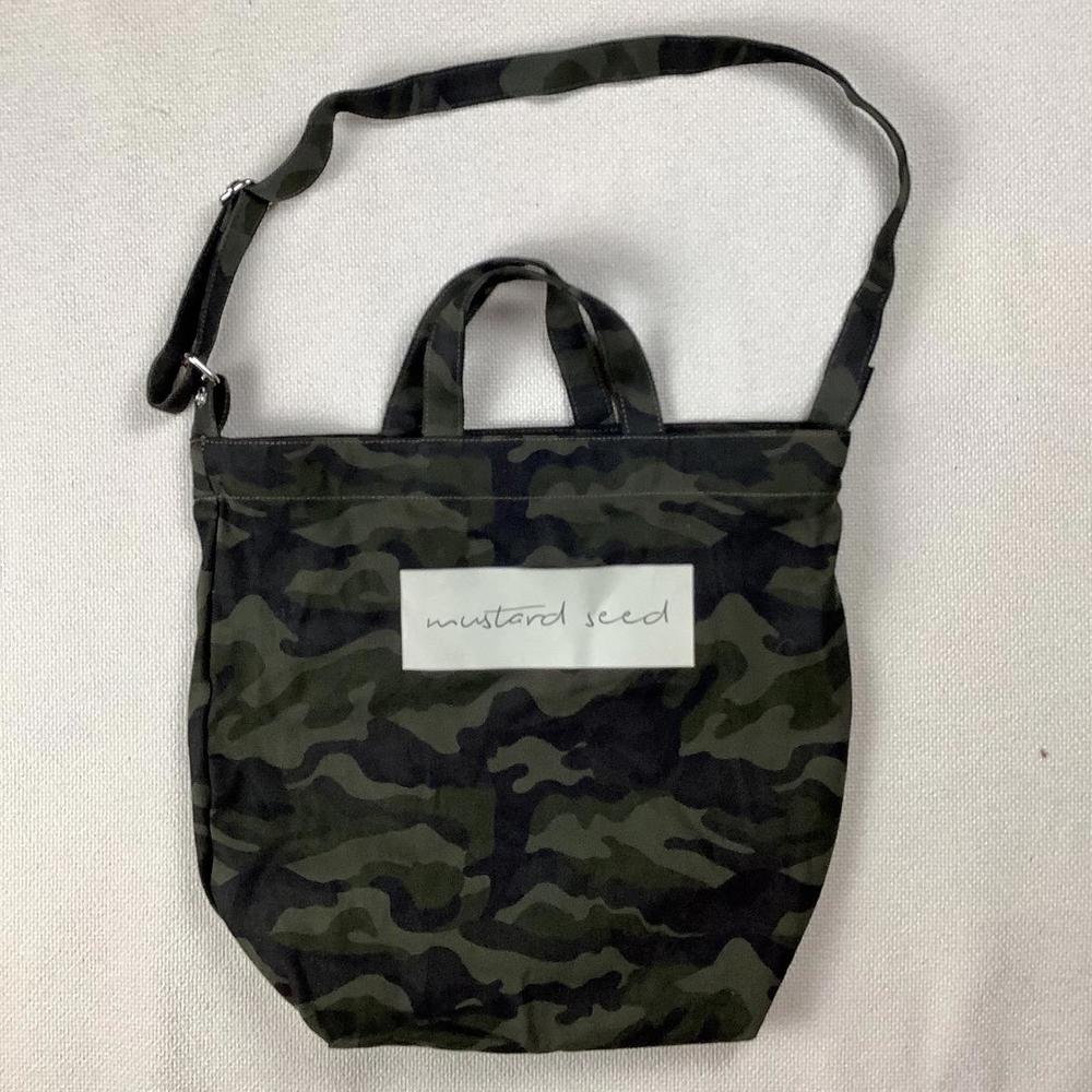 Mustard Seed camo tote bag